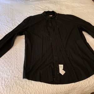 Versace Black Rhinestone dress shirt size 44